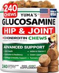 Glucosamine for Dogs - 240 Chews - Hip and Joint Supplement for Dogs with Chondroitin, MSM & Turmeric - Joint Pain Relief for Senior Dogs - All Breeds - Mobility Support - Value Pack - Made in USA