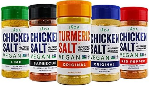 JADA Spices Chicken Salt Spice and Seasoning Set - Pack of 5 Seasonings - Vegan, Keto & Paleo Friendly - Perfect for Cooking, BBQ, Grilling, Rubs, Popcorn and more - Preservative & Additive Free