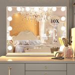 Manocorro Vanity Mirror with Lights Hollywood Makeup Mirror, Large Vanity Lighted Mirror with 15 LED Bulbs, Hollywood Mirror with 3 Color Modes for Bedroom, Tabletop or Wall-Mounted, 23x18 Inch