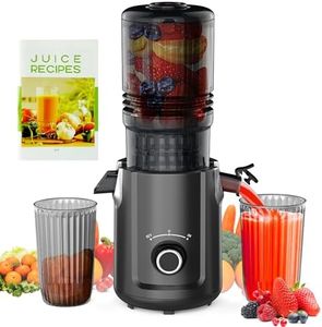 Hobsir Juicer Machines, 5.3-Inch Cold Press Juicer, Masticating Slow Juicer Machines with 300W, Large Feed Chute Juice Machines for Vegetables and Fruits, Easy to Clean Juicers, High Juice Yield Black