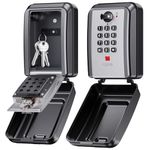 Mohard Key Safe Wall Mounted, 12 Digit Combination Security Lock Box with Code, Large Capacity & Weatherproof Push Button Keysafe Outdoor, Spare Storage Keybox for Home, Office, Garage, School