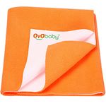 OYO BABY Waterproof Quick Dry Sheet for Baby| Bed Pad | Baby Bed Protector Sheet for Toddler Children (Medium (100cm x 70cm), Peach)