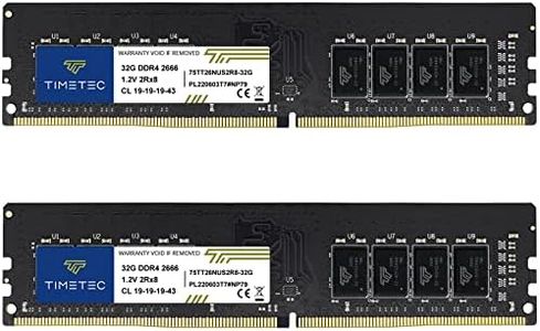 Timetec 64GB KIT(2x32GB) DDR4 2666MHz PC4-21300 Non-ECC Unbuffered 1.2V CL19 2Rx8 Dual Rank 288 Pin UDIMM Desktop PC Computer Memory RAM Module Upgrade (64GB KIT(2x32GB))