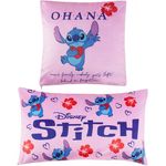 Disney Stitch Cushion Covers - Set of 2 Home Decor 50 x 30cm and 35 x 35cm Women Teenagers Kids Cushions - Stitch Gifts (Pink Stitch)