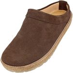 HAFLINGER Travel-Cassic Elegant Clog Leather Rubber Sole and Cork Latex Footbed, Chestnut 916, 10.5 AU