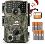 usogood Wildlife Camera 36MP/4K 30fps Trail Camera with Night Vison Motion Activated with 8 Batteries and 32GB Memory Card, 120°Detection Angle 850nm IR LEDs IP66 Waterproof for Outdoor Garden