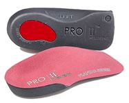 PRO 11 WELLBEING 1 Pair of Slim Fit 3/4 Orthotic Insoles with Heel Pad for Plantar Fasciitis (7/8.5 UK, Pink)