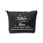 MBMSO Sister Cosmetic Bag Sisters are Like Stars Makeup Bag Sister Gifts from Sisters You don't always See Them but You Know They're always there, Sisters Like Stars black, medium