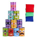 THE TWIDDLERS - Hit The Tin Can Alley Party Toss Game, 13 Pieces - Fairground Target Throwing Game, Family Fun for Kids & Adults