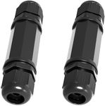 tunghey 2Pack Waterproof RJ45 Connector Shielded, Cat6/Cat5E/Cat5 Ethernet Coupler IP67, Outdoor Ethernet LAN Cable Extender Female to Female Adapter (2Pack)