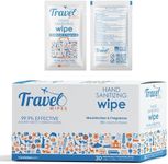 HAND SANITIZING TRAVEL WIPES - Individually Packed Premium Hand Sanitizing Wipes for Travel, Home, Office, School, etc. with Fragrance and Moisturizer - Manufactured in USA (Fresh Citrus 30ct Box)