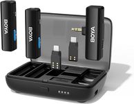 Boya BOYALINK Wireless Microphone for iPhone/Android/Camera/DSLR Vlogging, All-in-One Dual Wireless Noise Cancellation Mic System with 100m Range, Charging Case with 30H Battery Backup for Youtubers