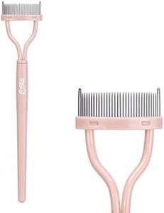 Eyelash Separator Eyelash Comb Lash Separator Tool MSQ Mascara Brush Eyelash Brush Separator Mascara Comb Arc Designed Mascara Applicator With Cover Naked Pink (1PCS)