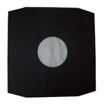 100 Large Black Paper POLYLINED 12" LP Record Vinyl Inner Sleeves Covers Protectors with Large Centre Hole - Size 308x308mm Clear Plastic POLYTHENE Inner Liner - USE AS Scratch Mark Protection