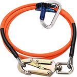 Flipline for Climbing Tree 1/2''x10ft, Tree Climbing Lanyard for Tree Work, Steel Wire Core Positioning Rope, Adjustable, Low Stretch, Cut Resistant for Arborist Tree Climber Fall Protection (Orange)