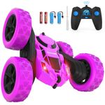 Remote Control Cars for Kids, Rc Cars Stunt RC Car Toys, Toy Car Double-Sided 360° Rotating 4WD Rc Drift Truck for Boys Girls Birthday Gift (Purple)