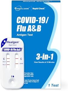 Healgen Rapid Check COVID-19, Flu A&B Antigen Test Kit, The First FDA Authorized OTC 3-in-1 Flu & COVID Home Test, Easy to Read Dual Windows, Results in 15 Mins, 18-Month Shelf Life, 1 Test