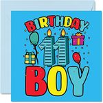 11th Birthday Card Boy - Birthday Boy - Happy Birthday Card 11 Year Old Boy, Boys Birthday Cards for Him, 145mm x 145mm Greeting Card for Son Brother Grandson Nephew Cousin God Son, Eleventh Birthday