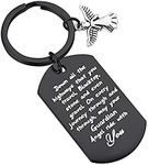 Drive Safe Keychain May Your Guardian Angel Ride with You Keychain New Driver Gift Biker Trucker Gifts, L, Stainless Steel