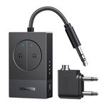 UGREEN Airplane Bluetooth Adapter for 2 Airpods or Headphones, Bluetooth 5.4 Transmitter Compatible with All AirPods Like Airpods 4/Pro2/Max, Dual 3.5MM AUX Jack Adapter Included