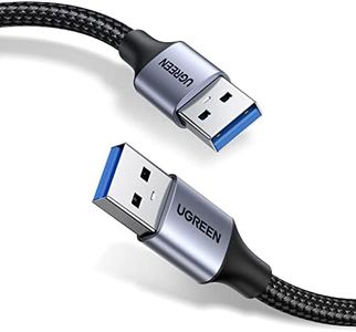 UGREEN Cable USB, Cable USB 3.0 Tipo A a Tipo A Macho a Macho Conexión USB Alta Velocidad 5Gbps para Ordenador, Portátil, Disco Duro SDD, Base Refrigeradora, DVD, Webcam, Cámaras, Módems, 2 Metros