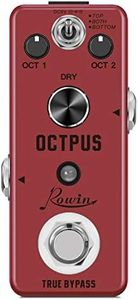 Rowin Polyphonic Octave Guitar Effects Pedal Pure Octopus Digital Mini Single Effect for Electric Guitar and Bass with True Bypass 11 Different Octave Modes LEF-3806