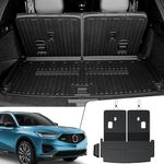 JOULARISE Cargo Mat with Backrest Mats 2-in-1 for Acura MDX 2022-2024 2025 Accessories, All-Weather TPE Interior Protectors Cargo Liner Seat Back Cover (Cargo Mat with Backrest Mats)