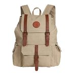 Mona B Canvas Backpack for Office, School, College for Men and Women with Upto 14" Laptop Compartment (Flint)