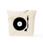 CafePress Vinyl Turntable 1 Tote Bag Natural Canvas Tote Bag, Reusable Shopping Bag