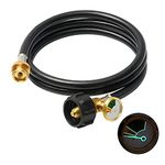 Generep Propane Hose Adapter with Propane Tank Gauge for Weber Q1200 ，1 lb to 20 lb （5 FT）