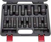 US PRO 16PC 1/2'' Dr 6-Point European Deep Impact Socket Set B1340