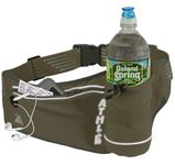 Athle Running Fanny Pack with Water Bottle Holder - Adjustable Run Belt Storage Pouch with Zipper Pocket for Sports and Travel – 360° Reflective Band – Fits iPhone Plus, Galaxy Note - Khaki Green