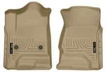 Husky Liners Weatherbeater Floor Mats | Fits 2015-2020 Escalade, ESV, Tahoe, Yukon, Suburban, 14-19 Silverado/GMC Sierra 1500 (and More) | Front Row, 2-pc Tan - 18233