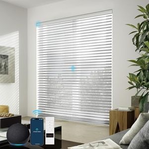 ZSTARR Motorized Shangri-La Shades Blackout Shangri-La Window Roller Shades Compatible with Alexa Google Remote Control Rechargeable Smart Shangri-La Blackout Blinds Customized Size (Earthy Grey)