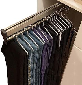 Closet Clothes Hanger Rail,Pull-out Closet Rod 30-60cm,Wardrobe Clothing Rail,Closet Organizer Rack for Pants and Coat (800mm/31.5inch)