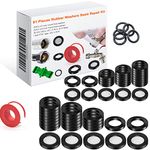 PTFE Tape Tap Washers Rubber O Rings Shower Hose Washer Set for Plumbing Thread Seal, Tap Connector, Shower Head, Pressure Washers, Quick Coupler, Air Line Connecters (Pack of 81)