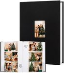 Photo Album 4x6 450 Photos with Writing Space, 4x6 Photo Album Linen Cover with Front Window, 4x6 Picture Album, 450 Photos 4x6 Photo Album Book for Wedding Kids Travel Family Baby Pictures (Black)