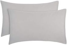 2-Pack Toddler Travel Pillowcases -100% Soft Microfiber, Breathable and Hypoallergenic - 14" by 20" Kids Pillowcases fits Pillows 14x19, 13x18 or 12x16, Solid Grey