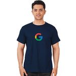 DUDEME Men's Google T-Shirt, 100% Cotton T-Shirts for Programmer, Coding, Developer, Software mens, Round Neck T Shirts for Women, Half Sleeve Tshirt for Men (Medium, Navy)