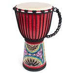 Kmise Djembe, African Hand Drum 8" x 15.8" Mahogany Standard Goat Skin Drumhead