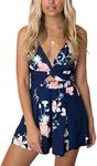 Angashion Women's Sexy V Neck Print