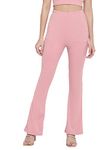 Shasmi Peach Lightweight Stretchable Yoga Pants Boot-Cut Regular Fit Trouser Pant (57 Pant Peach XL)