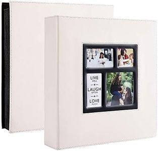 Photo Picutre Album 4x6 500 Photos, Extra Large Capacity Leather Cover Wedding Family Photo Albums Holds 500 Horizontal and Vertical 4x6 Photos with Black Pages, Beige, 500 Pockets