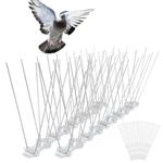 Bird Repellent Spikes Stainless Steel 10 Feet Pack of 12 Pigeon Spikes Rustproof Pigeon Repellent Bird Spikes with 24 Plastic Cable Ties Bird Protection Spikes for Balcony Roof Garden Windows