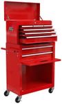 8 Drawer High Capacity Tool Chest with Wheels, Tool Storage Cabinet & Rolling Tool Chest Tool Box, Lockable Rolling Tool Chest with Drawers, Toolbox Organizer for Garage Warehouse Workshop - Red