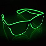 YouRfocus Wireless Led Light up Glasses Glow in The Dark Neon Glasses for Rave Party, EDM, Rave Sunglasses Halloween(Green)