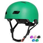 FAYDUDU Kids Bike Helmet Toddler Skateboard Helmets for Ages 3-13 Years Boys Girls CE Certified Safety Adjustable Multi-Sport Roller Skating Scooter Cycling Helmet (Green, M)