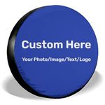 GENANY Custom PVC Leather Spare Tire Cover, Turn Your Photo Logo Text Into Tire Cover, Universal Fit Tire Covers for Trailer RV Camper, Personalized RV Spare Tire Cover 14-18 Inch with No Camera Hole