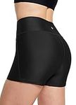 BALEAF Women's Swim Shorts Tummy Control Board Shorts 3'' Boyleg Quick Dry UPF50+ Swimming Bottom Shorts Black L