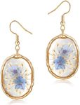 KBFORU Pressed Flower Earrings,Hand